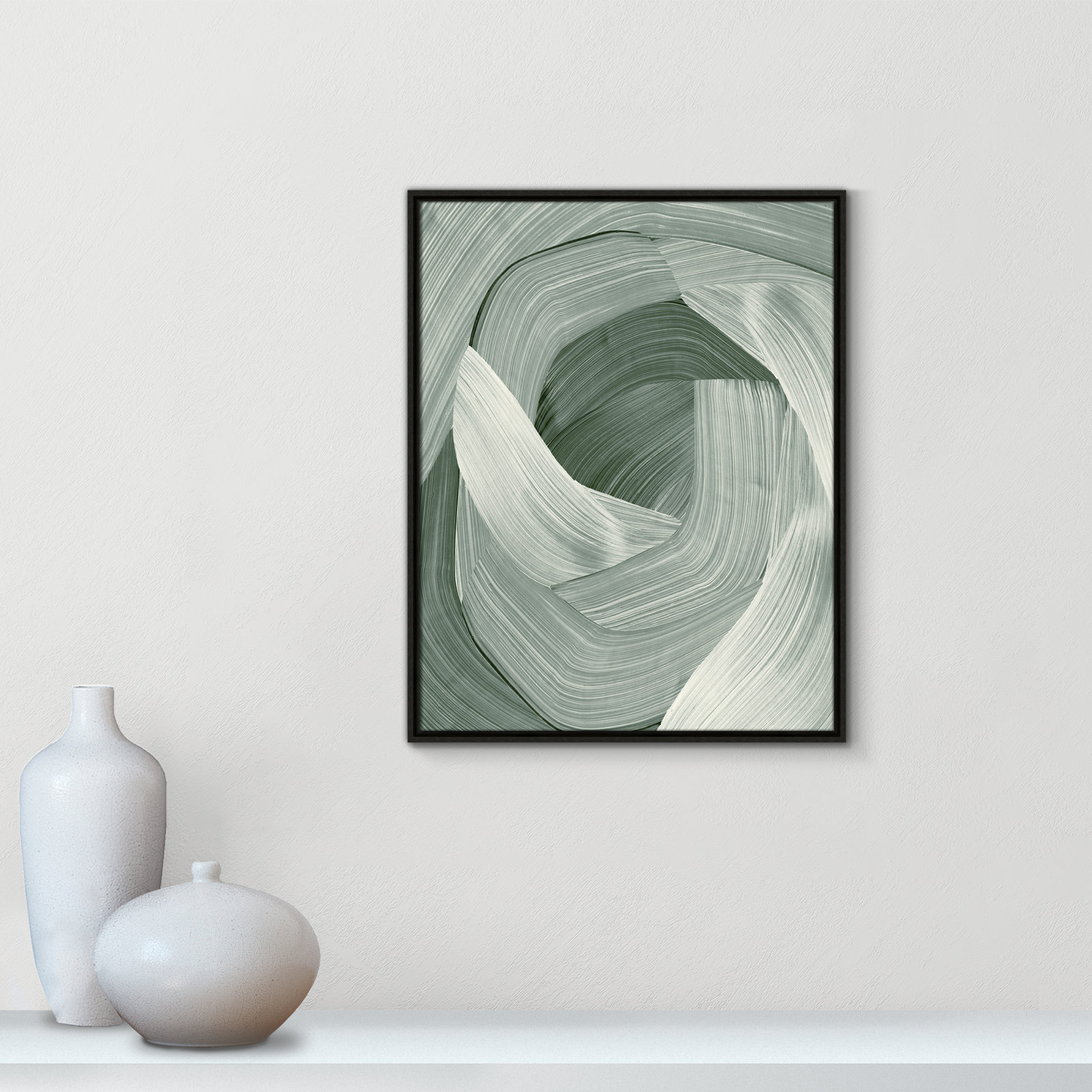 Wyn "Enriched Emerald" Print, 29.5" H x 23.5" W, Espresso 
