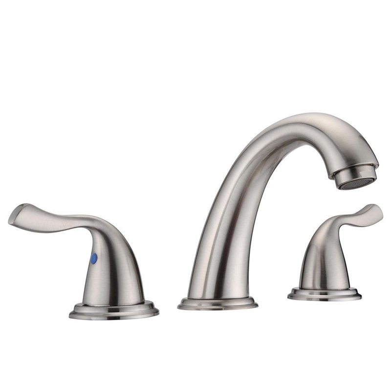 Widespread 2-handle Bathroom Faucet with Drain Assembly, Brushed Nickel