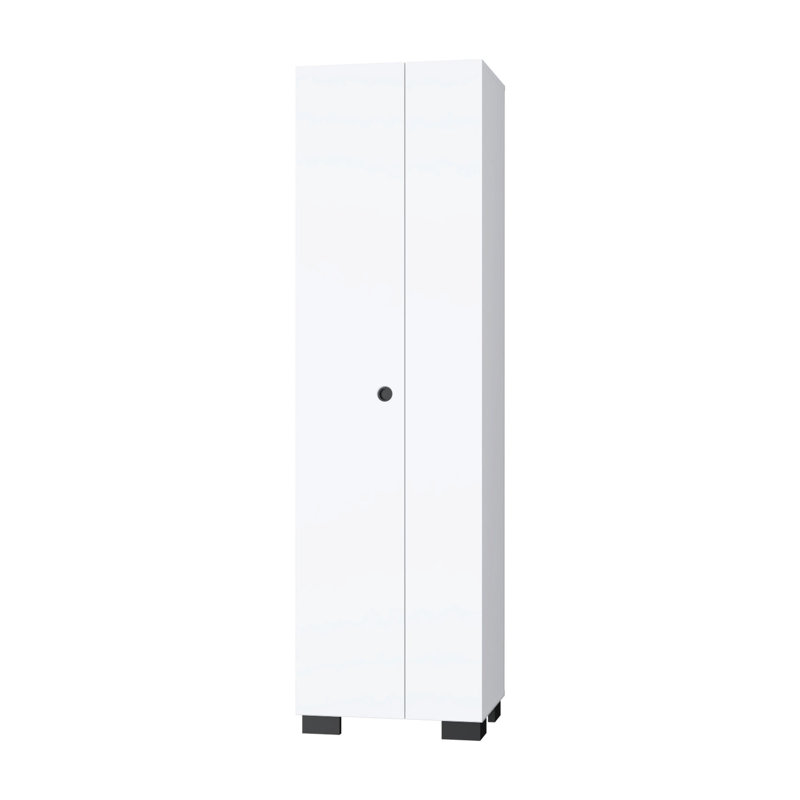 White Storage Shelves Broom Cabinet