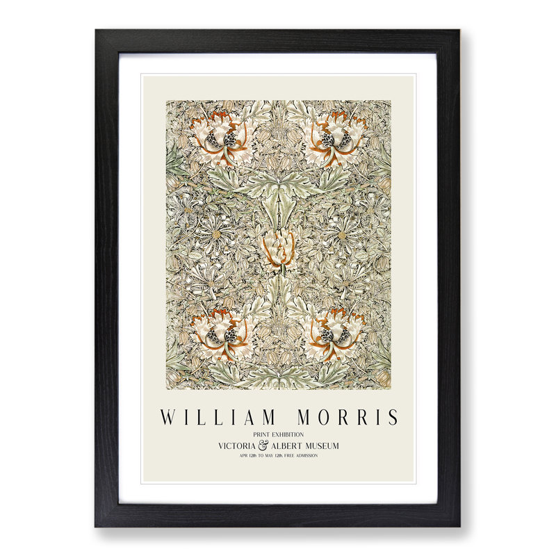 Honeysuckle Vol.3 by William Morris - Picture Frame Painting, Black Framed, 36cm H x 27cm W x 2cm D