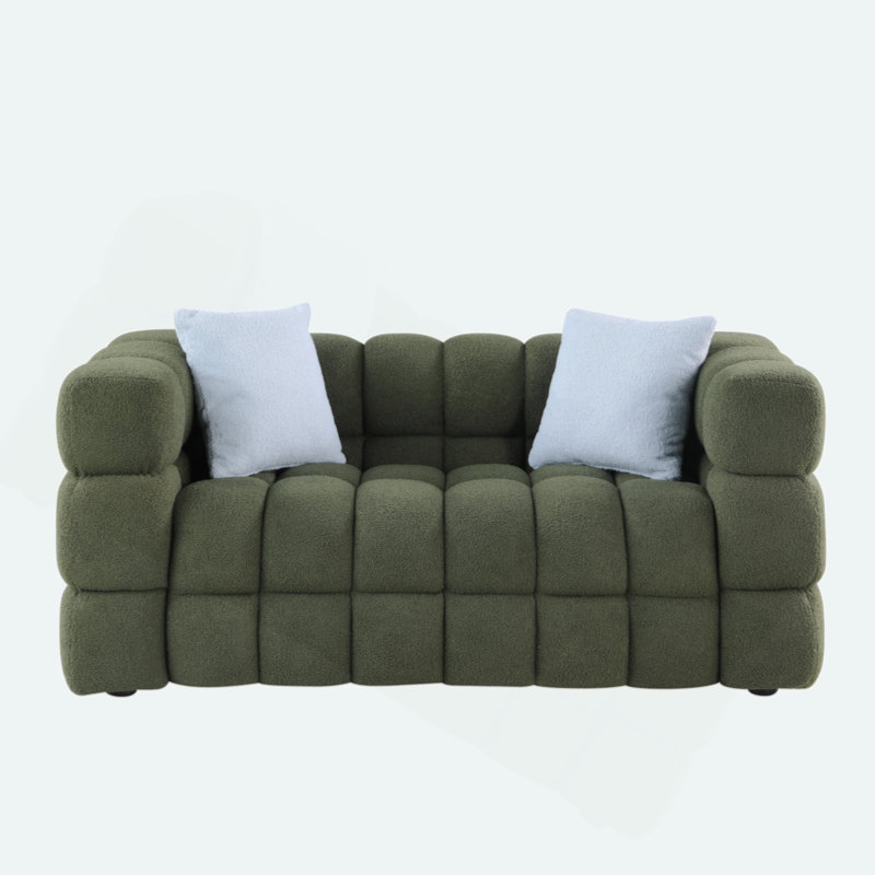 62,2Longueur, 35,83 po de profondeur, structure du corps humain pour les gens des États-Unis, canapé Marshmallow, canapé Boucle, 2S BOUCLE