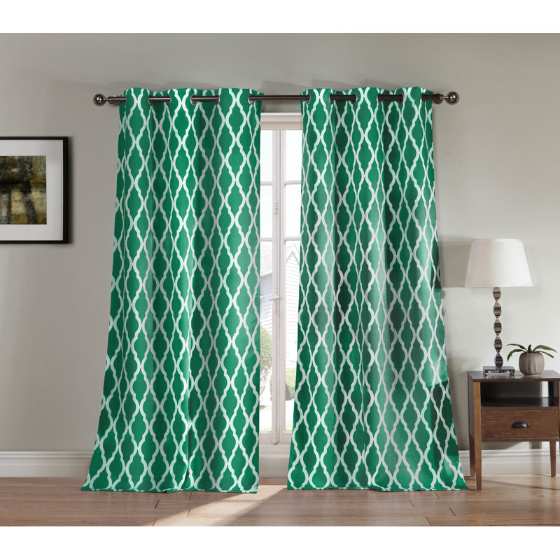 Domenico Blackout Curtain Pair, 38'' W x 84'' L, Emerald
