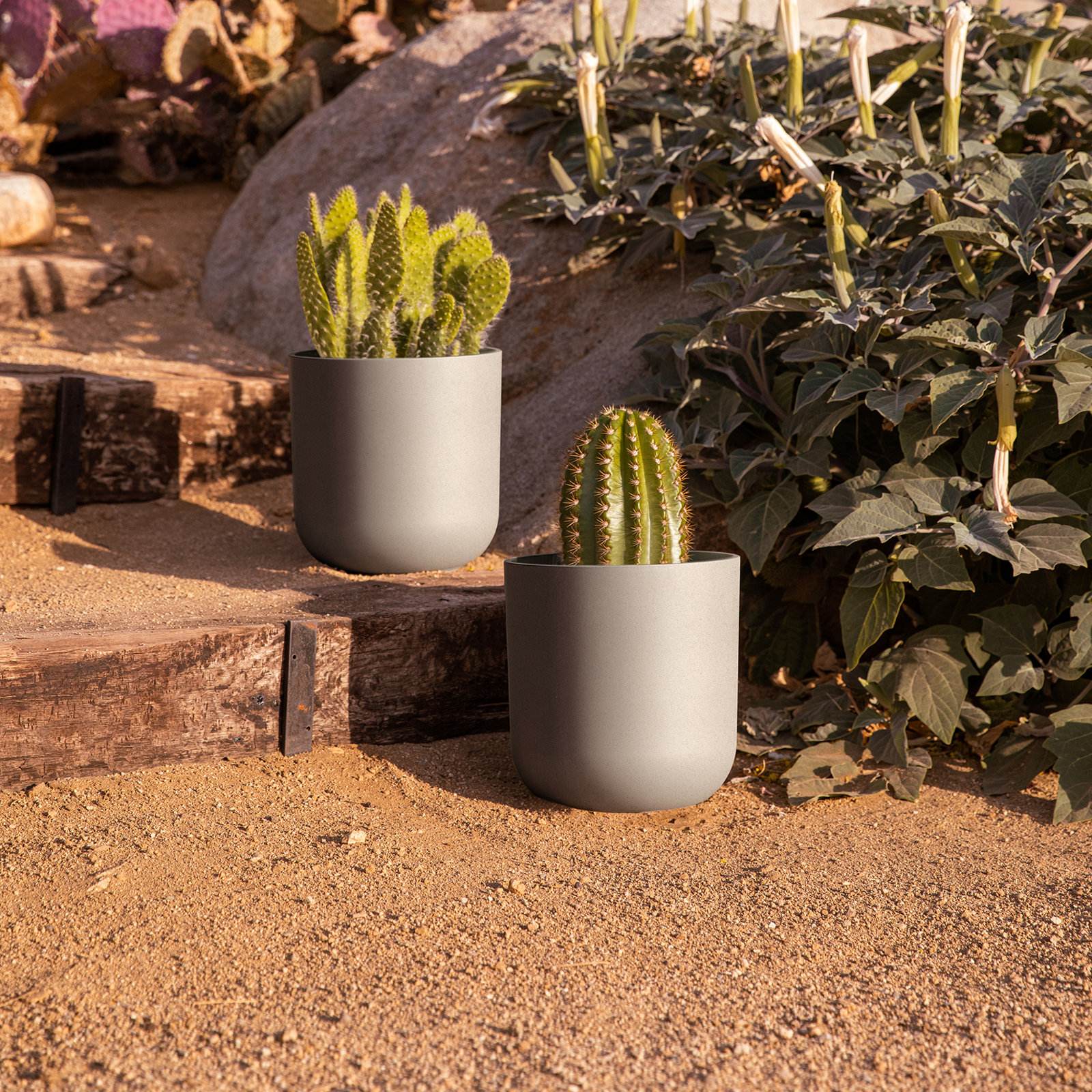 Mason Series Pot Planter, Gray, 2, 19.75" H x 18.5" W x 18.5" D