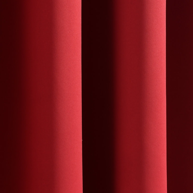 Insulated Blackout Curtain Pair, 52"W x 84"L, Red