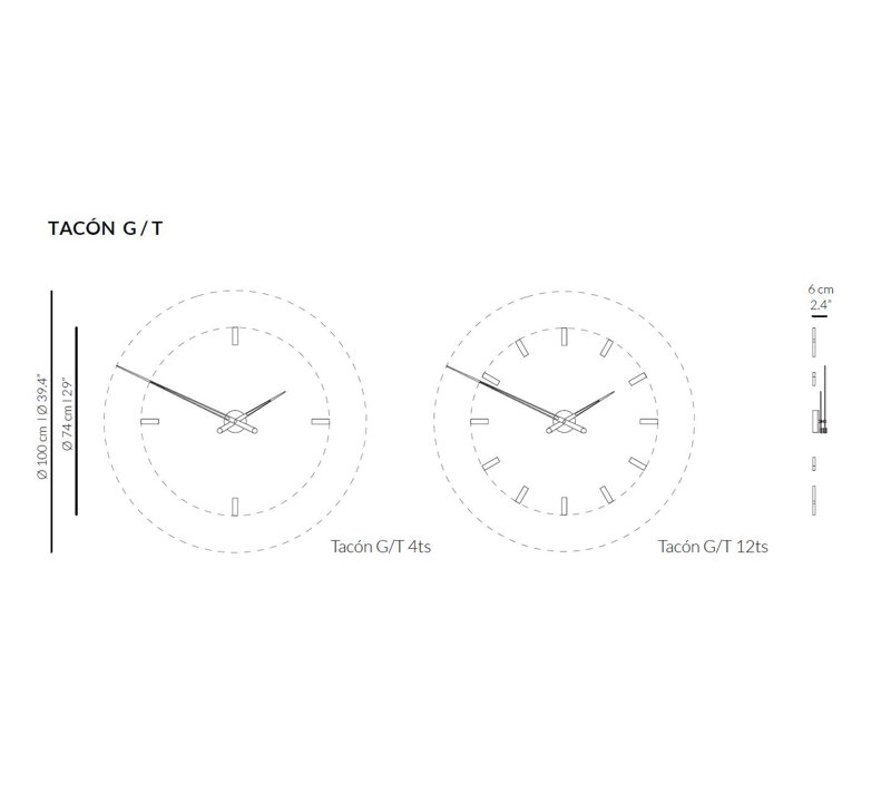Tacon Metal Analog Wall Clock, Steel Graphite