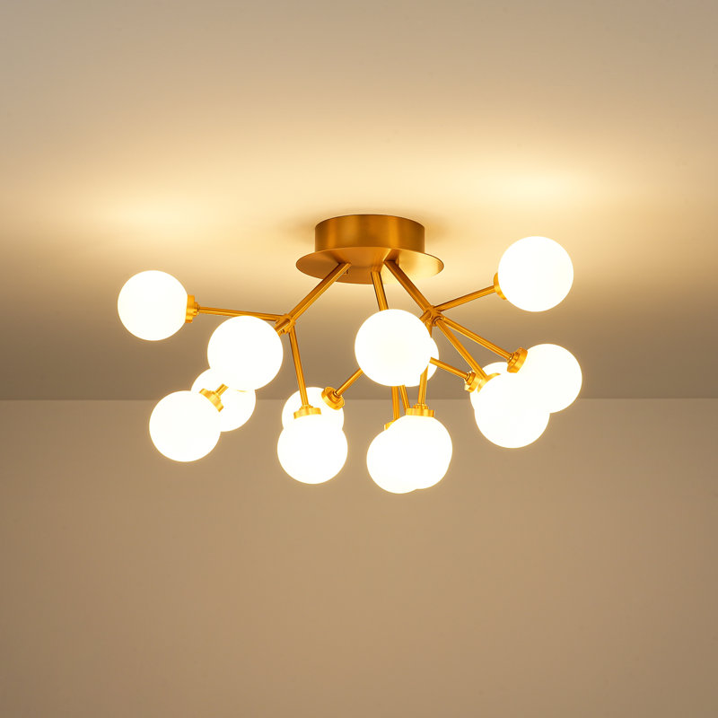 Bakker 15 - Light Bubble Globe Glass LED Semi Flush Mount