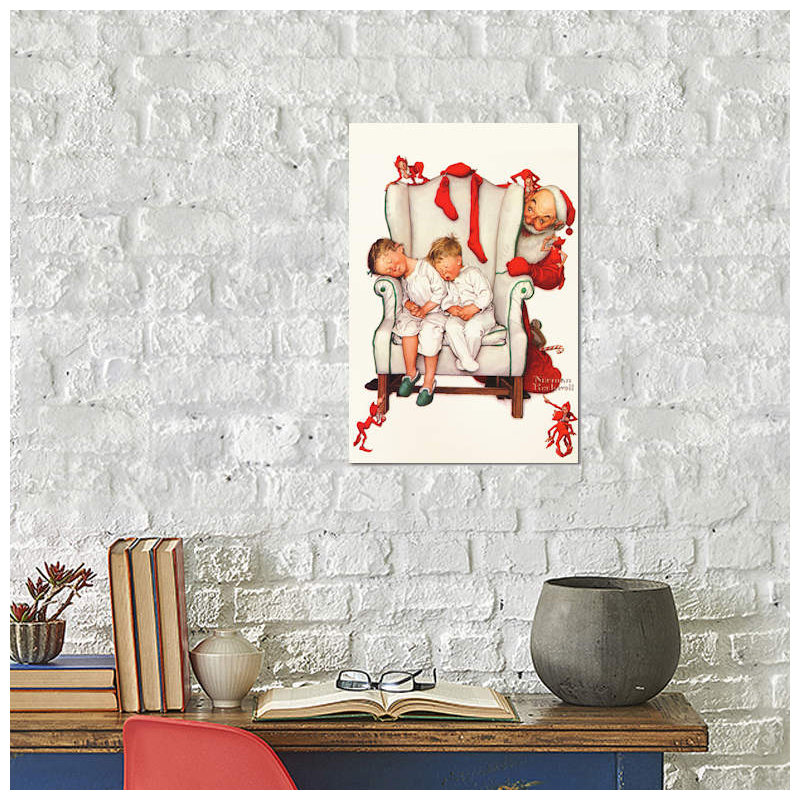 Norman Rockwell - Print on Canvas, 101.6 cm H x 66.04 cm W, Black Floater Framed