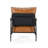 Mid-Century Modern Accent Chair with Brown Faux Leather | Padded High Backrest & Metal Frame | Comfortable Armrests | Easy Assembly for Living Room,