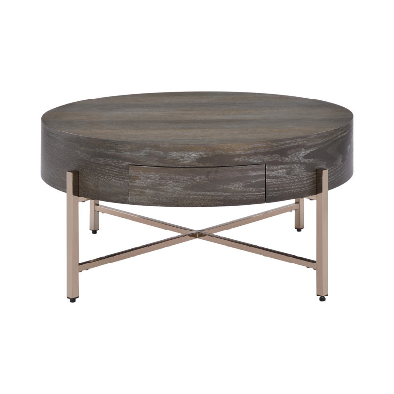 Drum Coffee Table With 1 Drawer