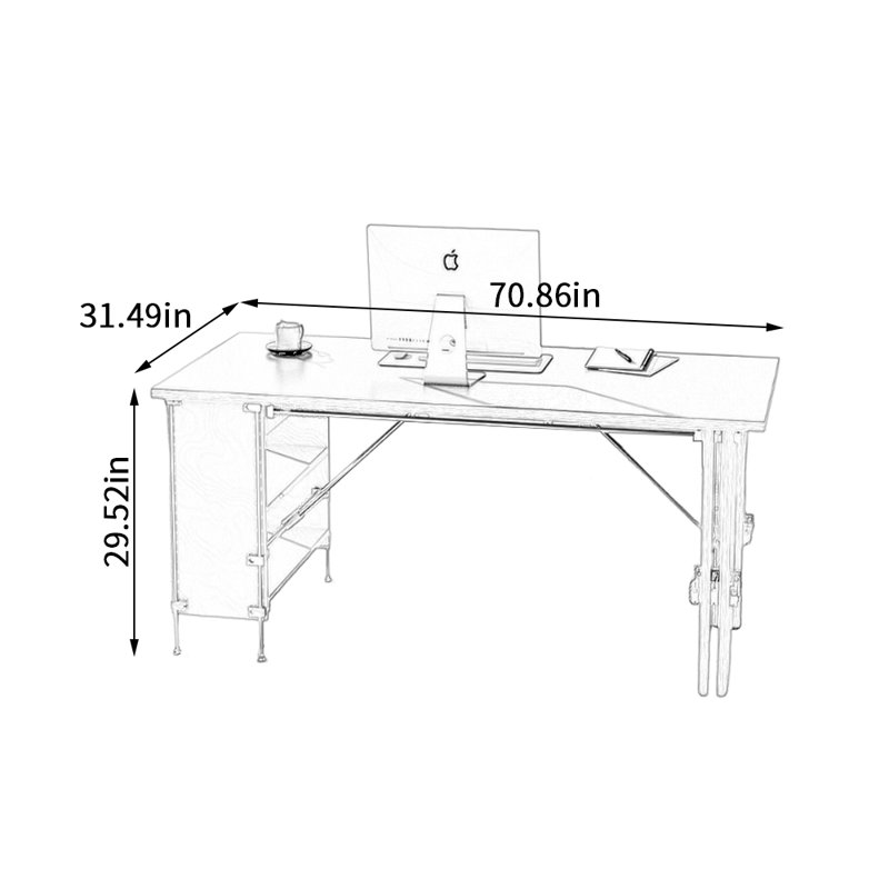 Bureau d'écriture Modern Creative, H 29,52 po x l 70,86 po x P 31,49 po