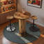 Round Bar Table Set, Farmhouse  Home Bar with 2 barstools-935385135