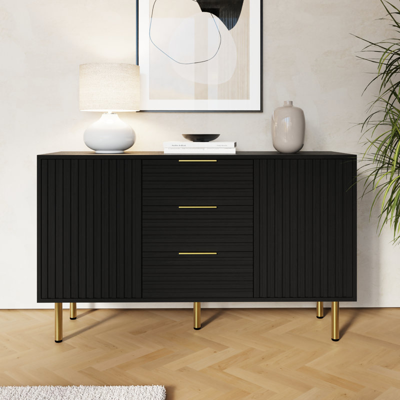 Saraghna 116cm Sideboard, Black/Gold