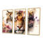 Portrait de tigre avec fleurs I - reproduction de 3 pièces sur toile-87930004-87930007