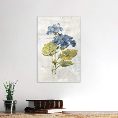 Blue Linen Geranium by Carol Robinson - Wrapped Canvas Print