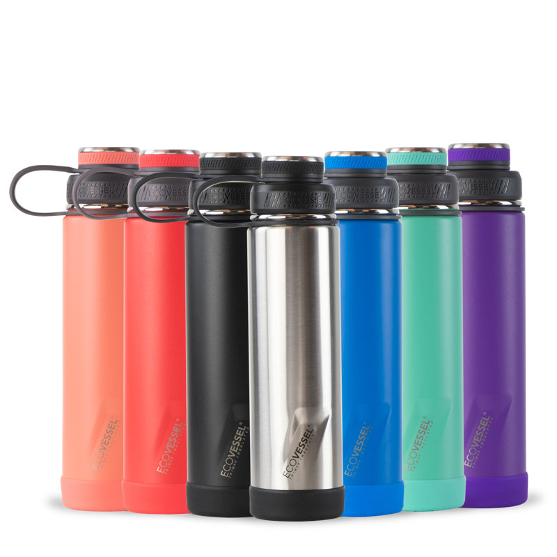 EcoVessel Boulder 709.8ml Stainless Steel Water Bottle, Blue