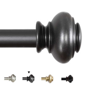 3/4" Diameter Adjustable Iron Single Curtain Rod Set