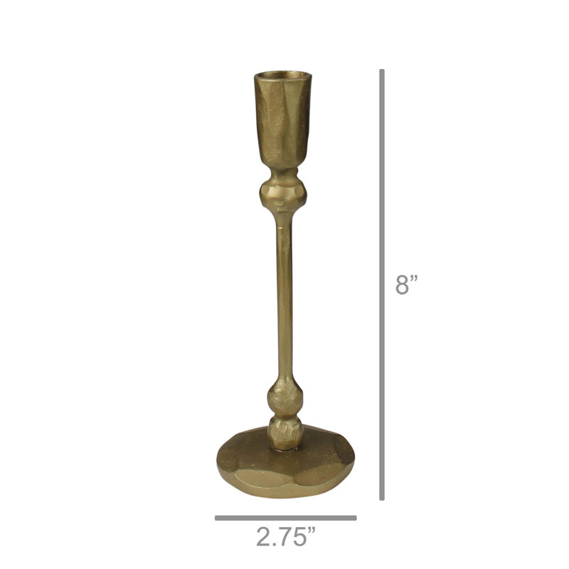 Metal Tabletop Candlestick, 8" H x 2.75" W x 2.75" D