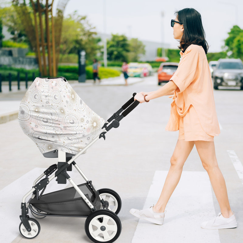 Celestial Pink and Gold Multi Use Baby Car Seat and Nursing Cover by Sweet Jojo Designs