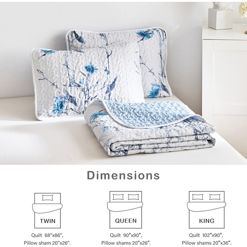 Quilt Set 3 Pieces Full/Queen Size