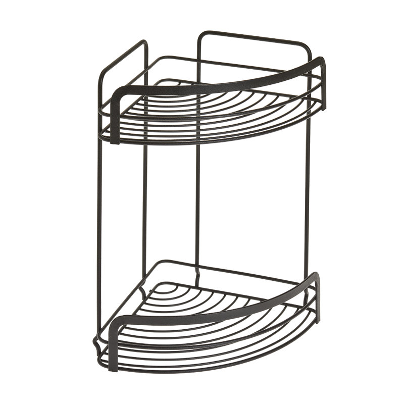 Origin Lava Bathroom Corner Shelf With 2 Levels Black