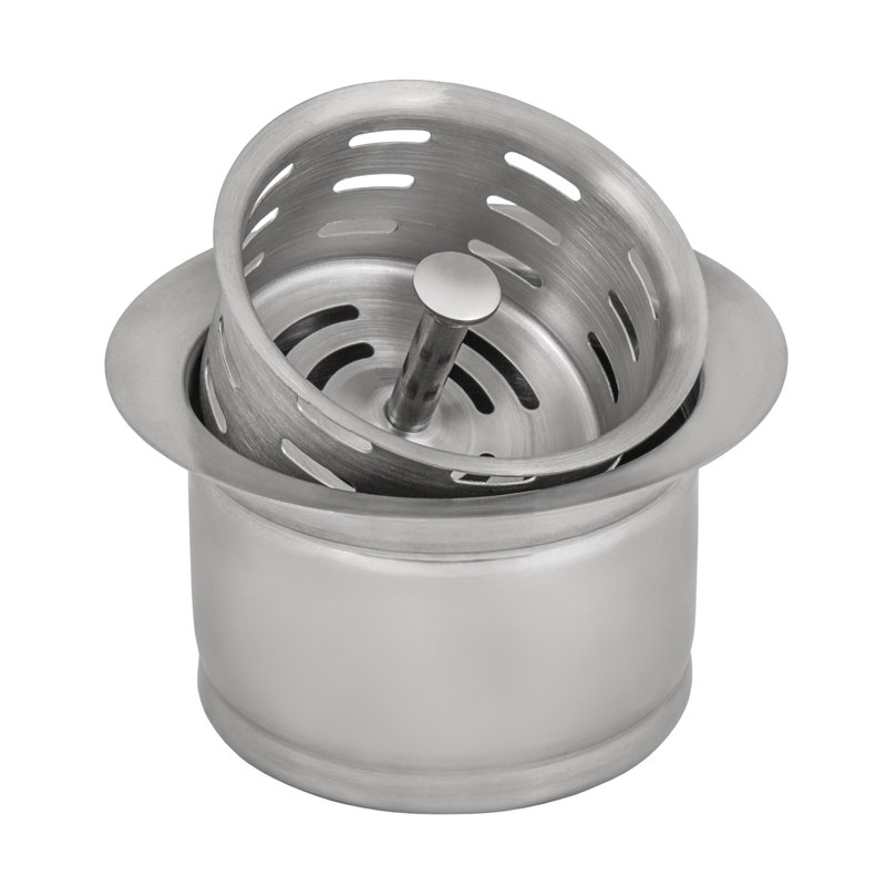 Broyeur à déchets prolongé avec crépine pour éviers de cuisine Ruvati - Acier inoxydable, Argent
