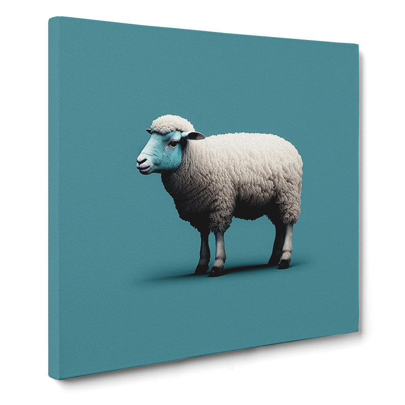 Sheep Minimalism - No Frame Print, 50cm H x 50cm W x 3cm D