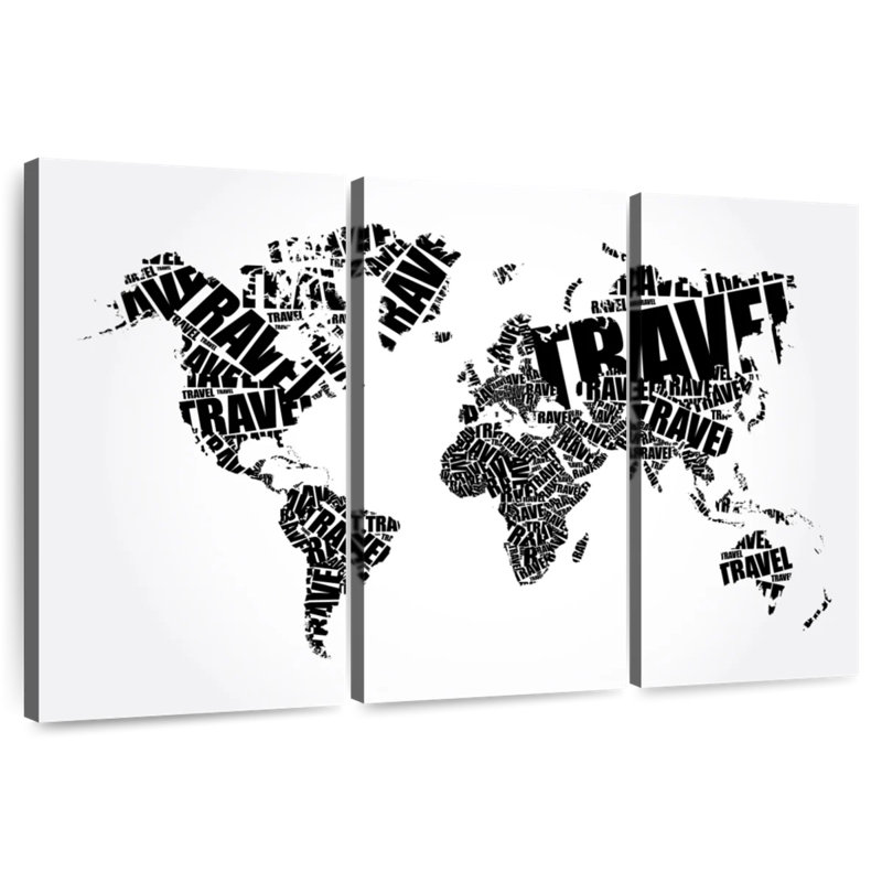 Aliaz Travel Word Cloud Map, 28" H x 45" W