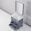 Meuble-lavabo de salle de bain 30 po X P 18,25 po P, plateau en céramique et Miroir-294112667