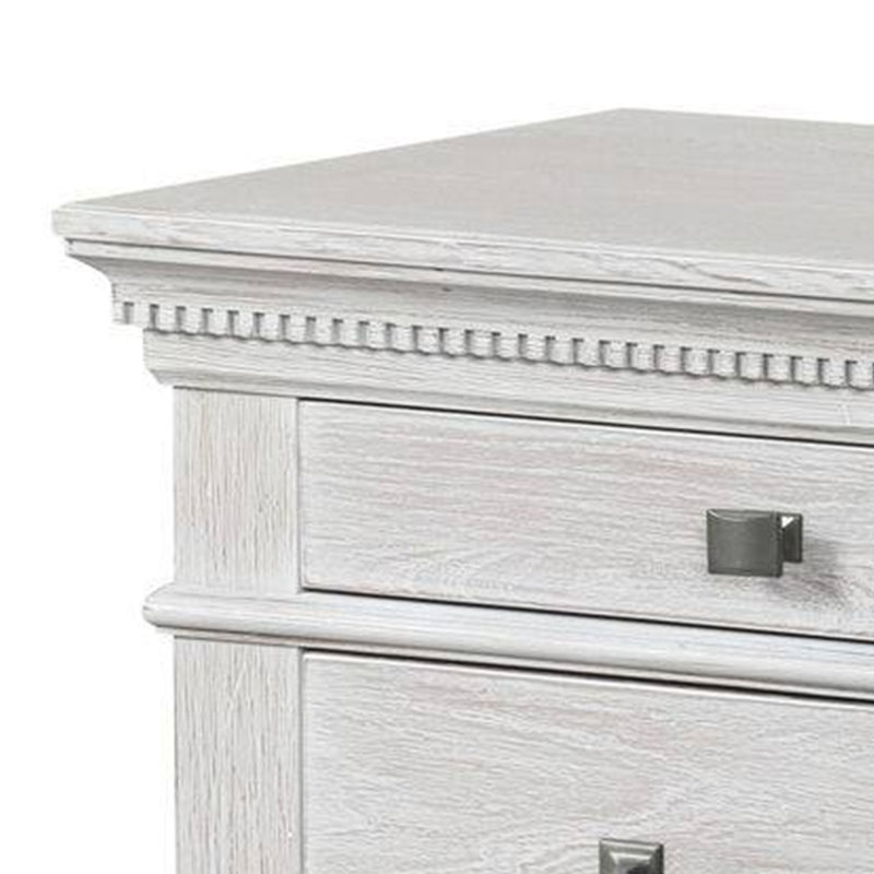 Ensemble de chambre pour grand lit, gris, bois crème, ensemble de 3 pièces avec 2 tables de chevet, 3 Pcs: Bed, 2 Nightstands