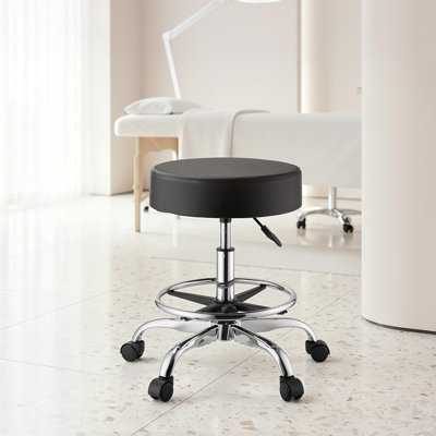 Adjustable Height Ergonomic Lab Stool with Footrest