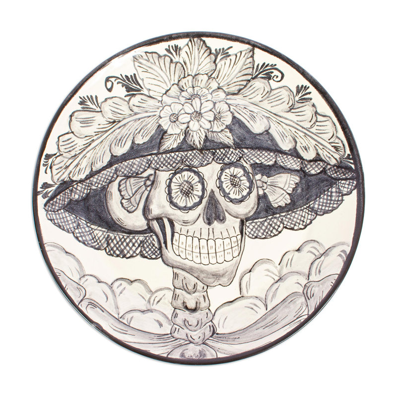 Magnifique assiette décorative en céramique Catrina