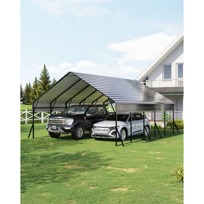 20x25 FT Heavy Duty Metal Carport Kit with Reinforced Frame & Anchor Bolts, for RV, Truck, Boat, Tractor Shelter, 100MPH Wind/35PSF Snow Rating