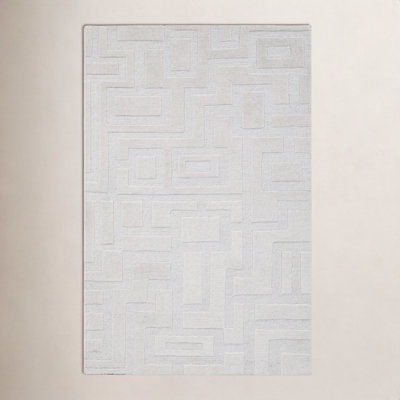 Tapis rectangulaire en laine Helaine