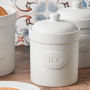 Ceramic Tea Coffee Sugar Canister Set Kitchen Storage Jar Amalfi