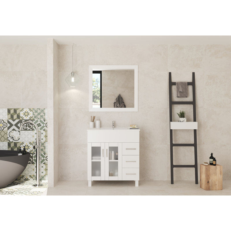 Nova 32'' White Ceramic Top Single Bathroom Vanity Set