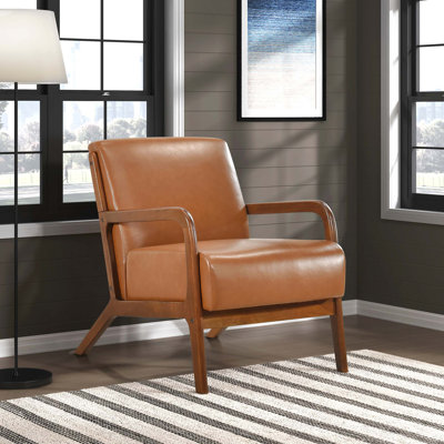 Chaise d'appoint en similicuir rembourré 1 pièce