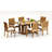 7 Pcs Grade-A Teak Wood Dining Set: Warwick Console Folding Rectangle Table And Lua Stacking Arm Chairs #11LU1506-112322403