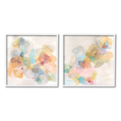 " Abstract Pastel Watercolor Composition " by Jodi Fuchs 2 - Pieces