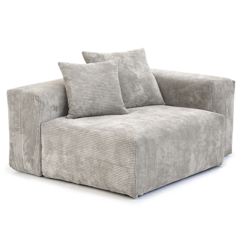 Nikodemos Corduroy  Slipper Chair, Gray