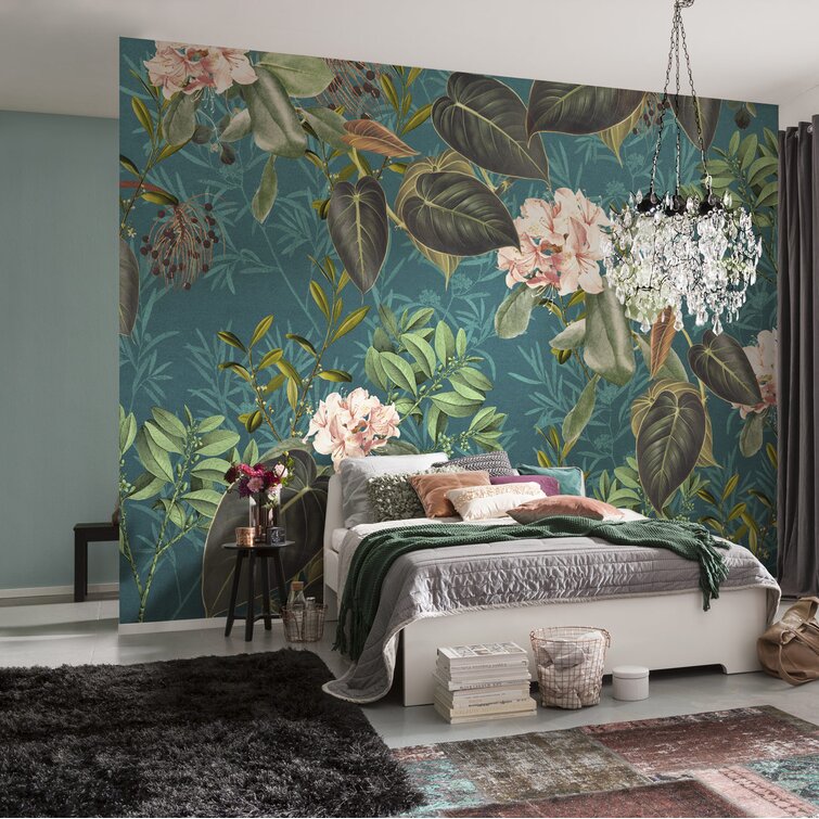 Neon Love Tropical Floral 10m x 52cm Matte Wallpaper Roll