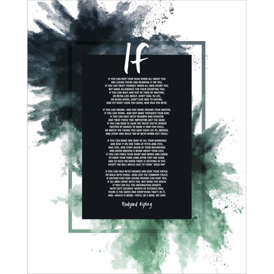 " If By Rudyard Kipling - Powder Explosion Green " by Quote Master