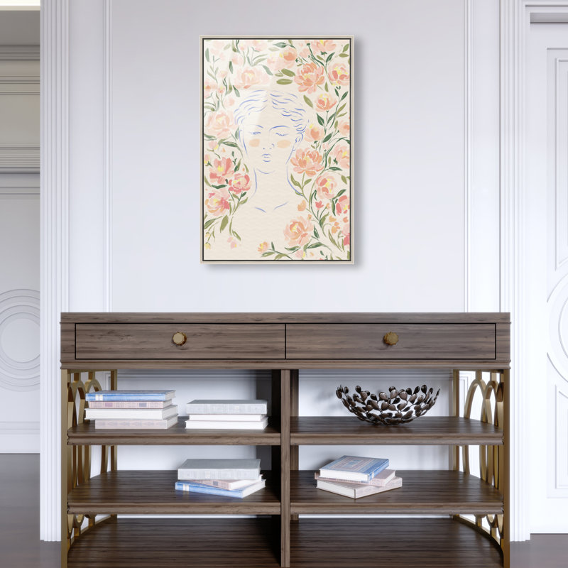 Artemis And Flowers Print by Oliver Gal, 16"H x 11"W, Silver Floater Frame