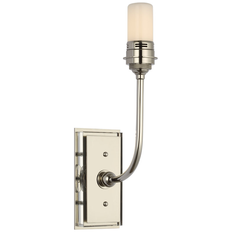 Thomas O'Brien Hulton 17" Cordless Single Sconce with Linen Shade, Polished Nickel