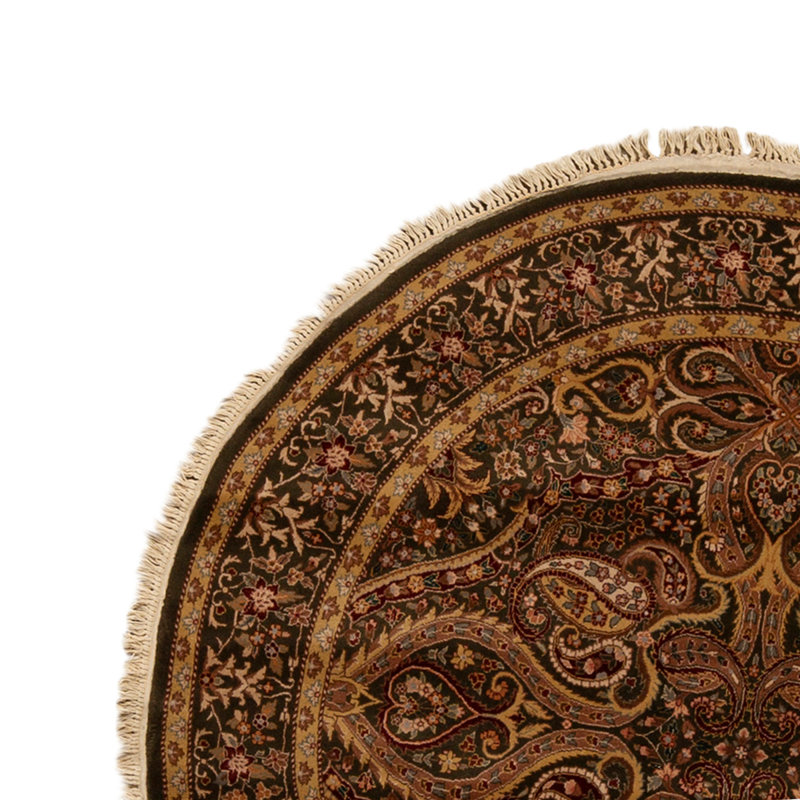 Wool Oriental Area Rug in Beige/Black/Rust