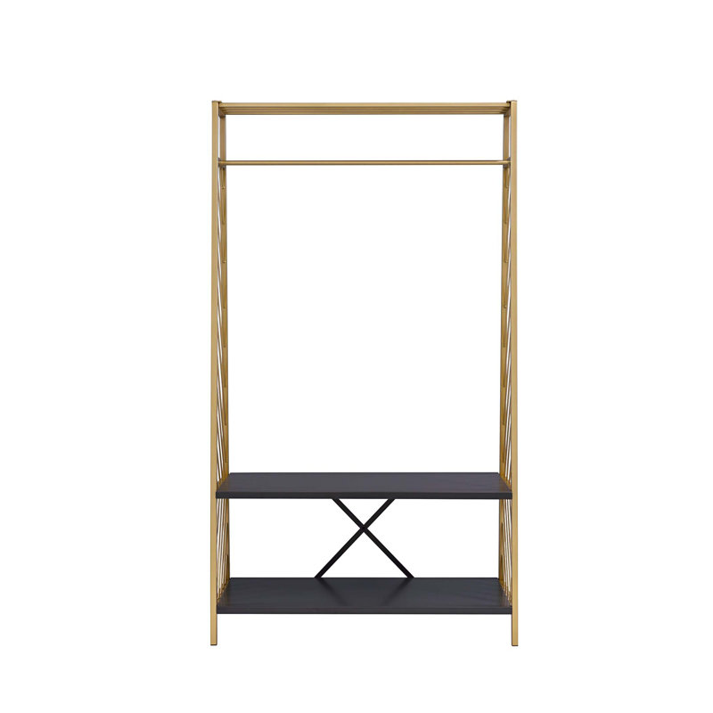 Pahor Gold & Black Finish Hall Tree
