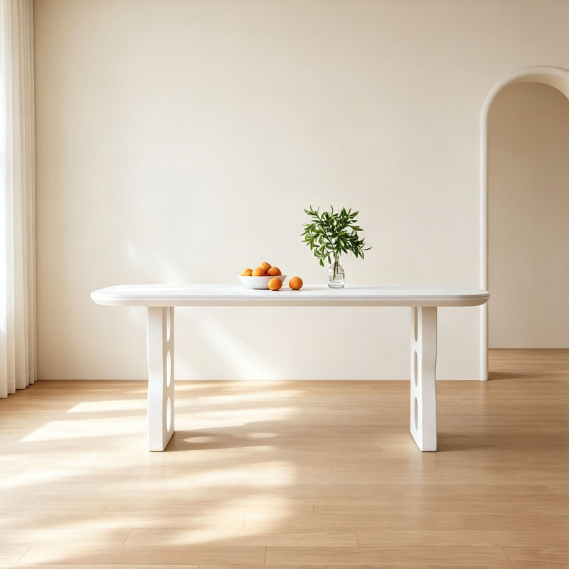 Table en pierre frittée crème, H 29,5 po x l 63 po x P 31,5 po
