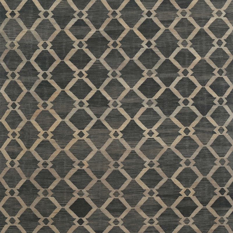 Tapis contemporain gris, Carré 5 pi