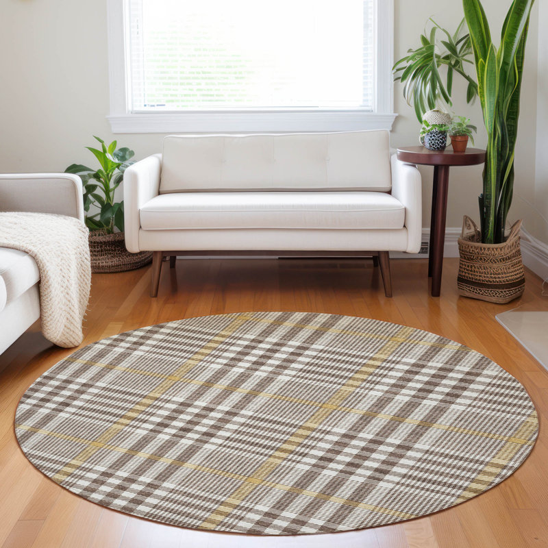 Machine Washable Indoor/Outdoor Chayden ACN1054 Rug, Round 8'