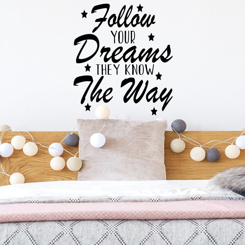 Text & Numbers Non-Wall Damaging Wall Decal, 16" H x 14.5" W, Black