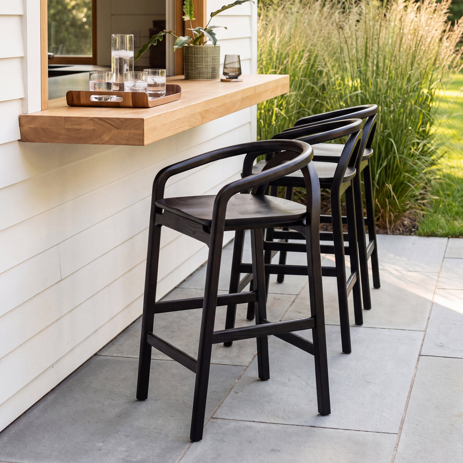 Yokohama 24" Bar Stool, Black